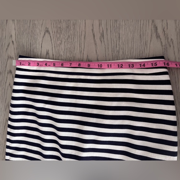 J. Crew Navy & White Pencil Skirt Size 6 - Picture 5 of 6